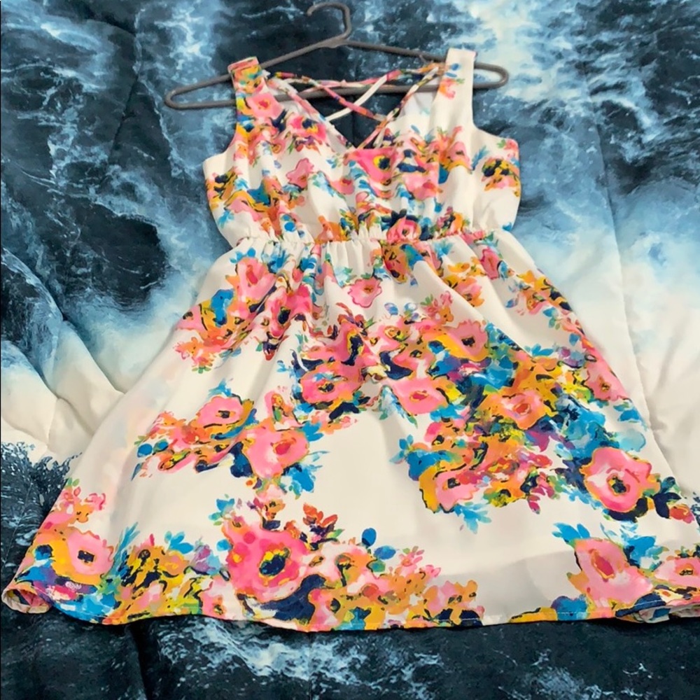 Pink Owl Floral Mini Dress